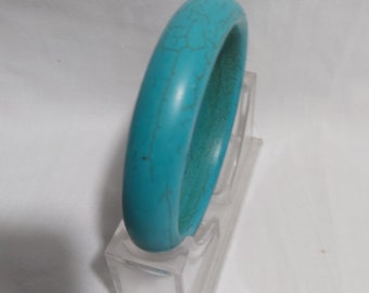 Vintage natural Blue Turquoise Bangle W47g Dia62mm*W14mm very rare