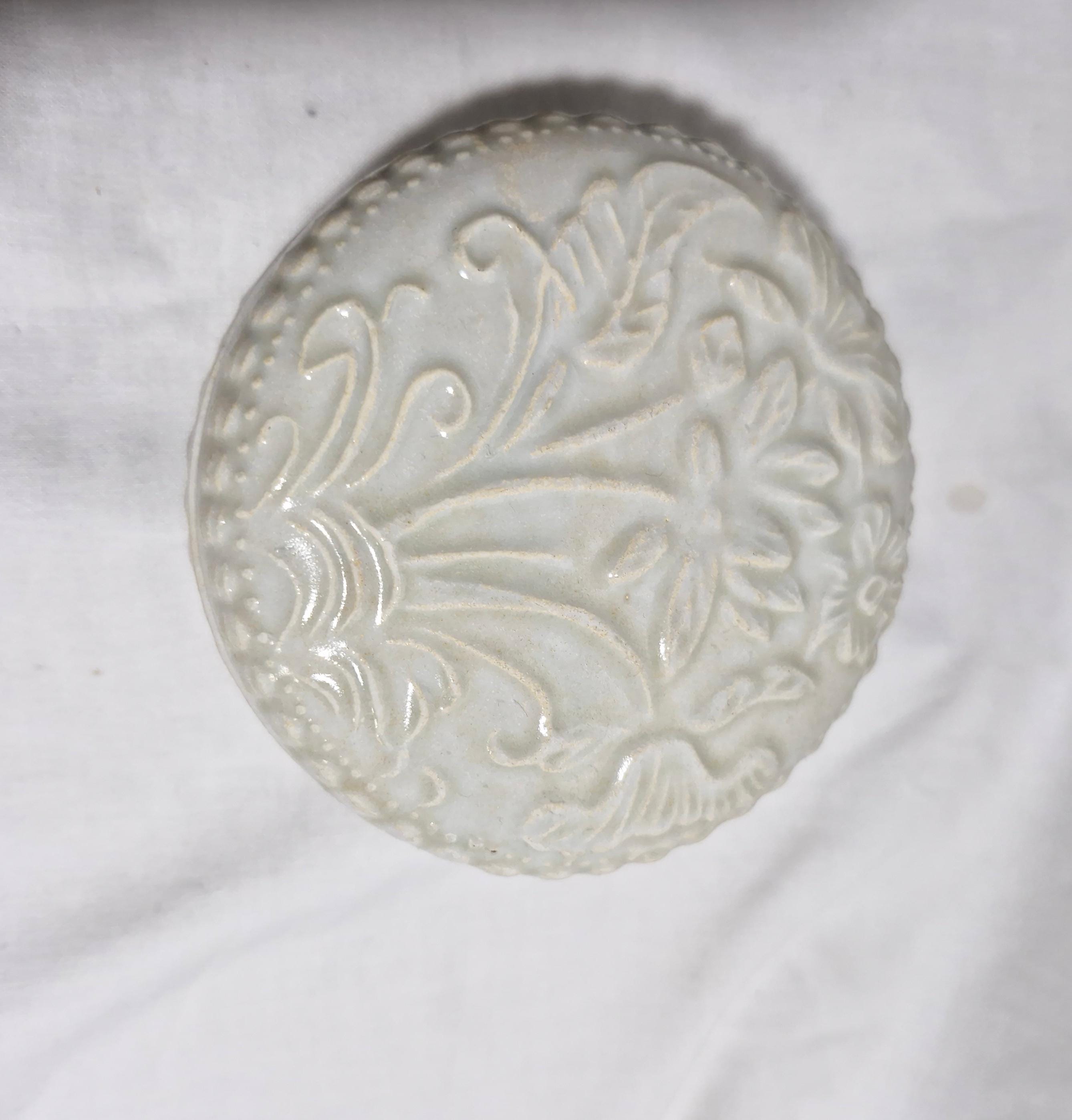 Antique Chinese Qing Bai Glazed Cosmetic Bowl with Cover, Song Dynasty Dia9.5cm