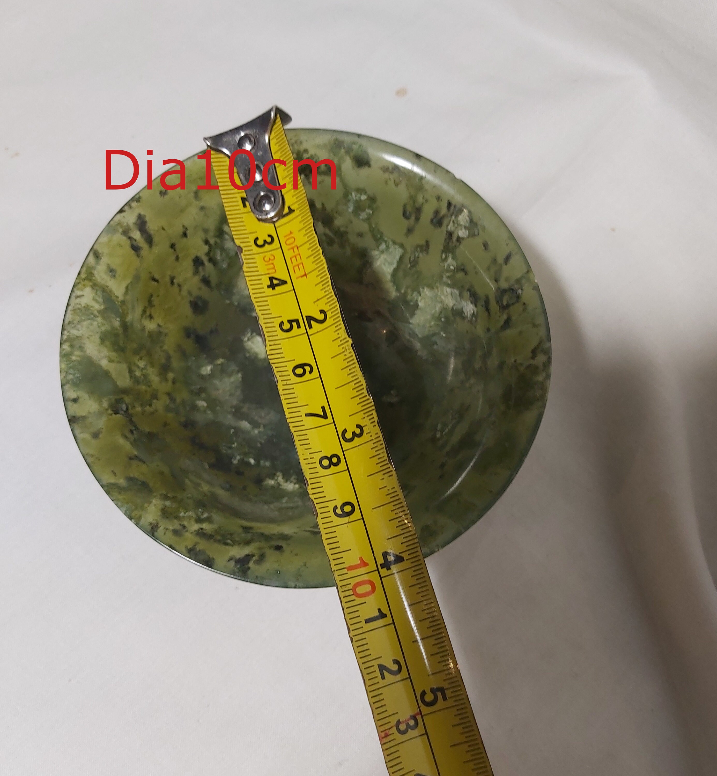 Vintage Chinese Spinach Jade Carved Bowl Dia10cm With Good Condition Etsy