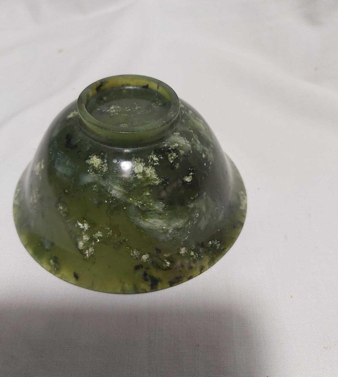 Vintage Chinese Spinach Jade Carved Bowl Dia10cm With Good Condition Etsy