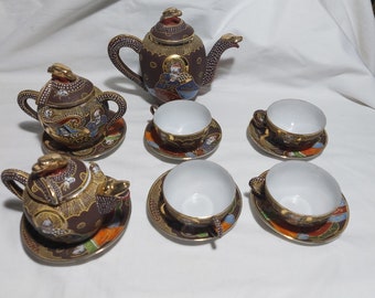 Antique Japanese eggshell porcelain tea coffee set 13pcs marked