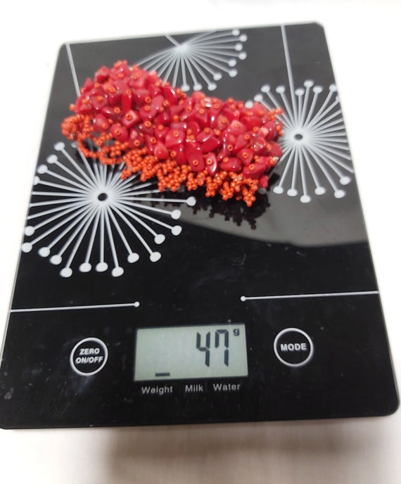 Vintage red coral  beads bracelet W4.5cm * L17-18… - image 5