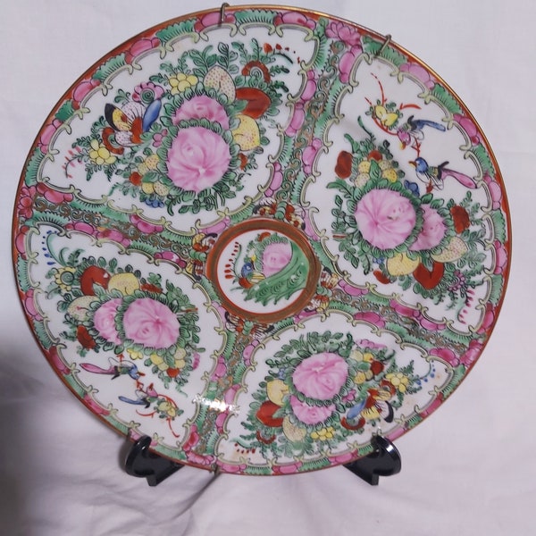 Chinese Canton Famille Rose porcelain plate dia26cm marked--Qianlong