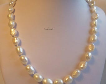 Brand New Genuine 9-10mm Baroque freshwater pearls necklace L45cm/50cm/55cm/60cm (4options)