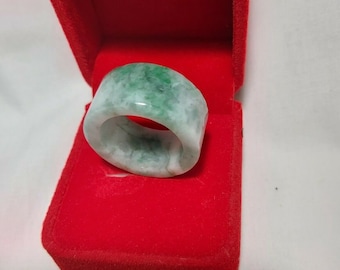Brand New Certificated A grade Jadeite jade green Band Ring(板指) Dia19-21mm Option width and Diameter