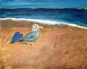 Original Seagull Oil Painting
