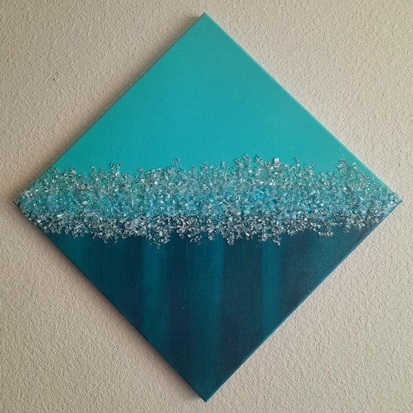 Crushed Glass Wall Decor Etsy