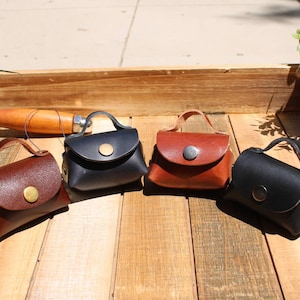 Handcrafted Mini Leather Pouch - Small Leather Bag - Coin Purse - Key Holder - Perfect Gift for Him or Her