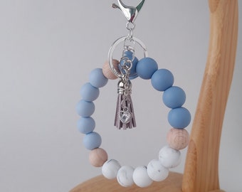 Wristlet Keychain | Silicone Bead Keychain | Personalized Wristlet Keychain | Gifts for mom | Mothers Day Gift | Key Fob Wristlet | Bracelet