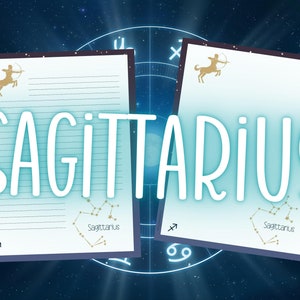Zodiac Stationary Bundle, Sagittarius Zodiac Sign, Lined and unlined, Printable Letter Paper, Letter Writing Set