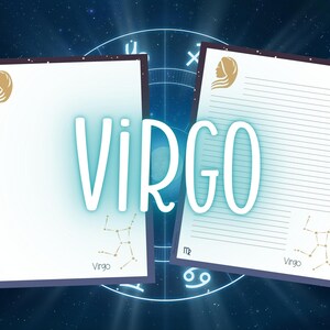 Zodiac Stationary Bundle, Virgo Zodiac Sign, Lined and unlined, Printable Letter Paper, Letter Writing Set