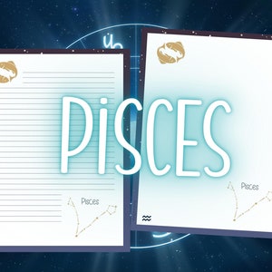 Zodiac Stationary Bundle, Pisces Zodiac Sign, Lined and unlined, Printable Letter Paper, Letter Writing Set