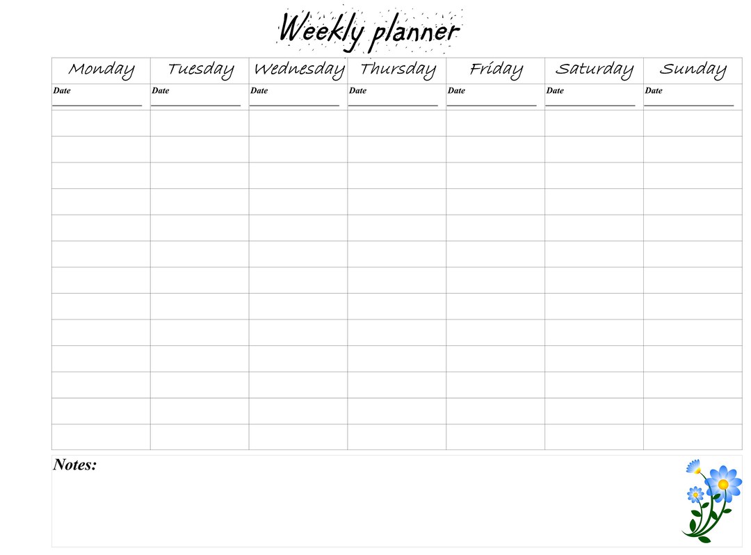 Weekly Planner Printable to Do List, Minimal Weekly Planner, Digital ...