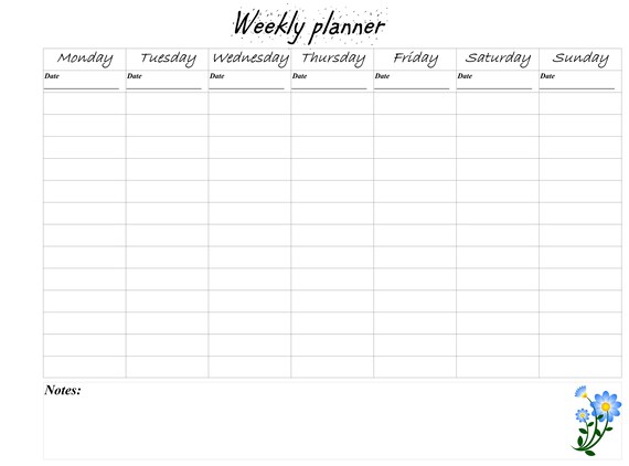 Weekly Planner Printable to Do List Minimal Weekly Planner | Etsy