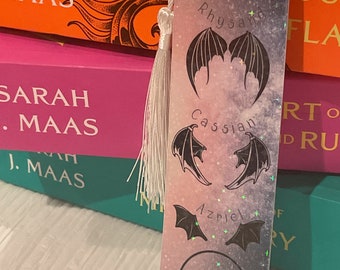 ACOTAR inspired holographic Rhysand Cassian Azriel bookmark velaris city of starlight bookish gift sparkly bookmark ACOTAR bookmark bat boys