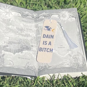 Fourth Wing inspired “Dain is a bitch” holographic bookmark image 2