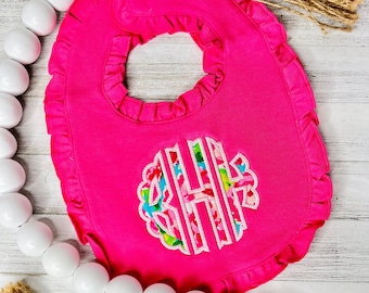 Monogrammed Baby Bibs| Embroidered Baby Bibs| Baby Girl gifts| Baby Shower Gift| Newborn Gift| Personalized Gift| Newborn Outfit