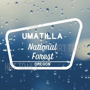 Umatilla National Forest Car Decal Umatilla National Forest Oregon Car Window Decal Umatilla Sticker National Forest