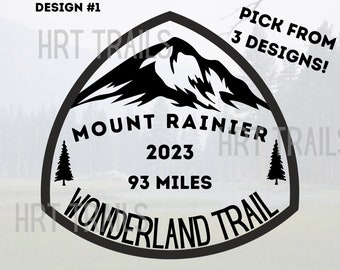 Wonderland Trail WT Window Decal Hiking Backpacking - Customizable