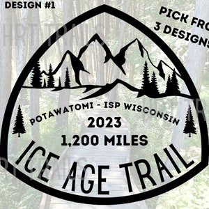Ice Age Trail - IAT - Window Decal Hiking Backpacking - Customizable