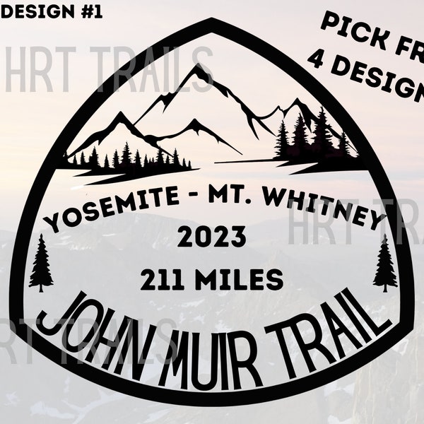 John Muir Trail JMT Window Decal - Hiking - Backpacking Sticker - Customizable
