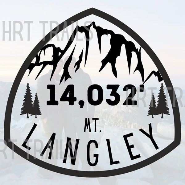 Mt. Langley Window Decal Hiking Backpacking - Customizable