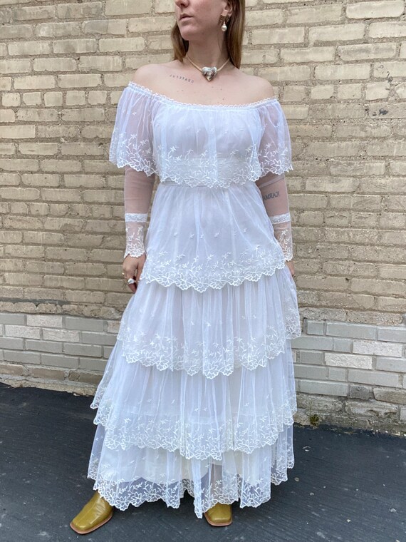 Vintage Floral Tiered Maxi Dress