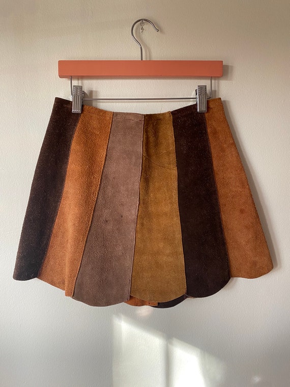 Brown suede skirt quilt hotsell