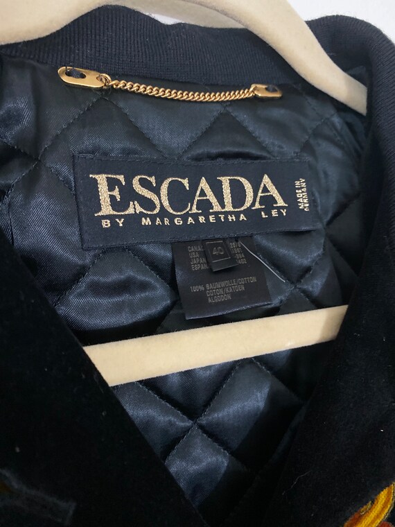 1980s Escada Coin Brocade and Scrollwork Velvet B… - image 9