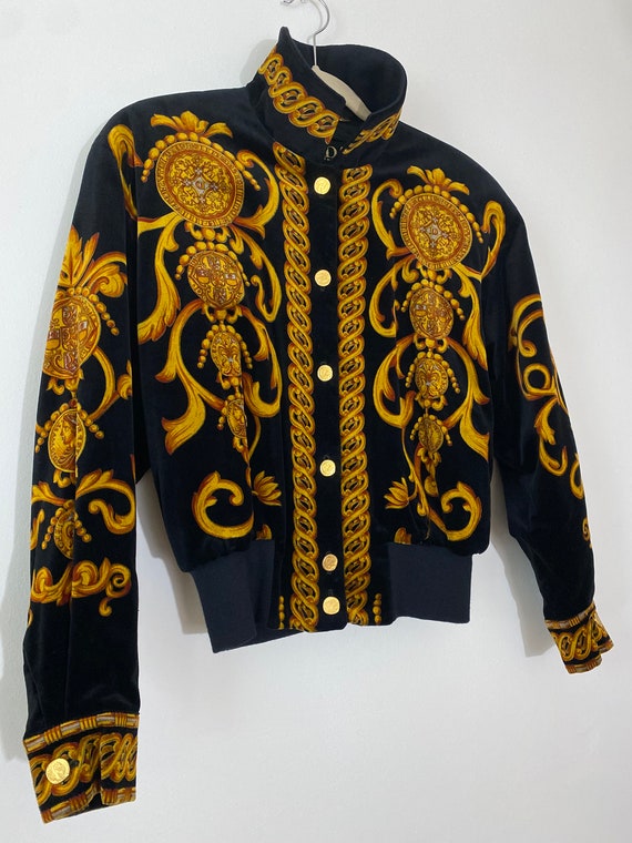 1980s Escada Coin Brocade and Scrollwork Velvet B… - image 8