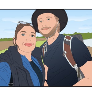 Custom Portrait, Couple Portrait, Cartoon Portrait, Digital illustration, Anniversary gift, Personalised portrait