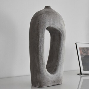 Void BW2, Ceramic Sculptural Vase, Minimalist Modern Ceramic Vase, Black Ceramic Vase, Decorative Vase image 3