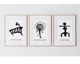 Set 3 Neolithikum Poster, Höhlenzeichnungen Druck, Antike Poster, Minimalistische Wand Druck, Anspruchsvolle Dekoration, Art Prints Download