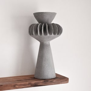 Gray Ceramic Vase, Handmade Black Vase, Handmade Stoneware Ceramic Vase, Unique Vase, Decorative Vase