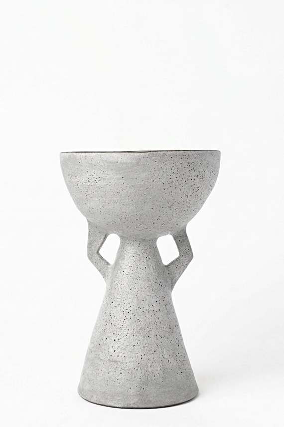 Sculptural Ceramic Bowl – Wabi Sabi Japandi Decor, Architectural Stoneware Art Object