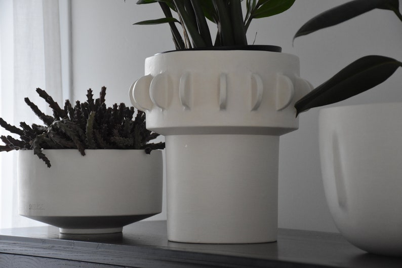 White Ceramic Planter // Ceramic Handmade Planter // Minimalist Pot // Simple and Modern Design // Bohemian Planter // Mothers Day Gift image 5