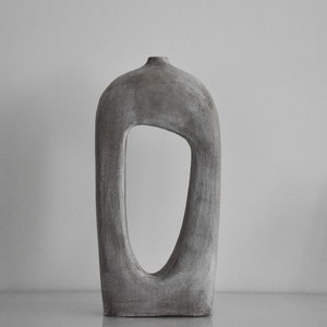 Void BW2, Ceramic Sculptural Vase, Minimalist Modern Ceramic Vase, Black Ceramic Vase, Decorative Vase image 2