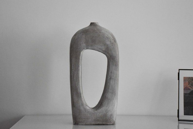 Void BW2, Ceramic Sculptural Vase, Minimalist Modern Ceramic Vase, Black Ceramic Vase, Decorative Vase image 2