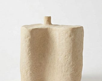 Handgemachte Steingut Vase - Abstraktes Architektonisches Minimalistisches Dekor