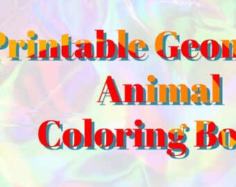 Childrens/Adults Geometric Animals Coloring Book
