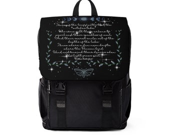 Witchy Casual Backpack, Moon Shoulder Bag, Small Laptop backpack, Witch Aesthetic, Gothic Rucksack, Gothic purse