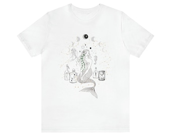 Witchy Mermaid, Sea Witch t-shirt, Apothecary Aesthetic, Ocean Life, Mermaidcore, Little Mermaid, Fairytale, Beach t-shirt,