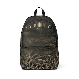 Black and Gold Unisex Fabric Backpack
