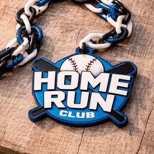 Home Run Club Logo Chain STL | 6” Baseball Pendant 3D Print File | Baseball Team Chain STL 3MF | Dugout Celebration Chain