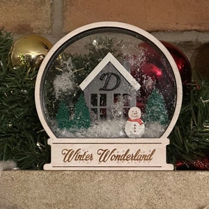 Snowglobe shaker Winter Scene  with personalization options SVG laser digital file - glowforge - mira - thunder