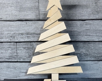 Laser Ribbon Wood Tree - Replica of pallet project, svg, pdf, glowforge, xtool, cricut and more - digital file download