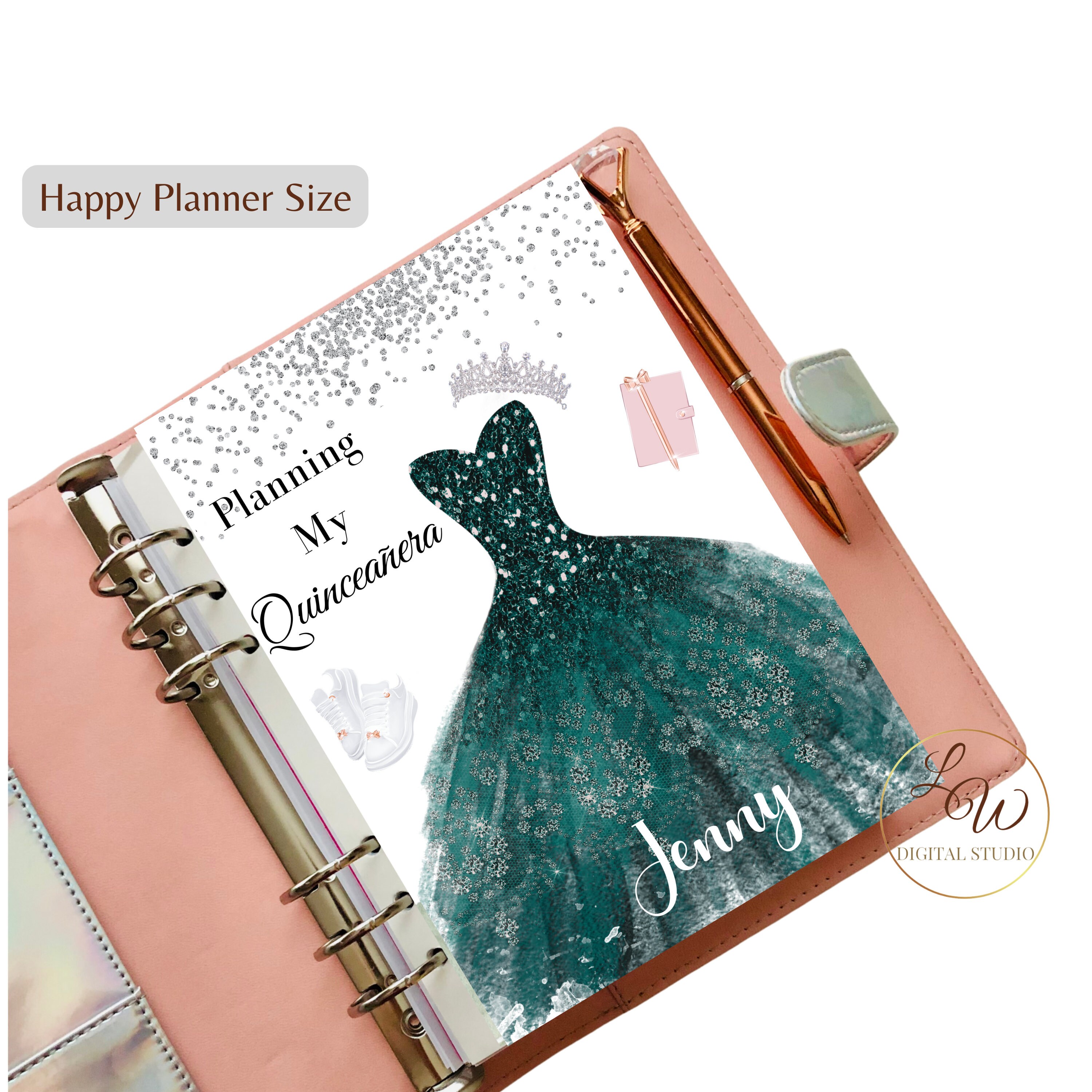 Happy Planner Size Planning My Quinceañera COVER Hunter Green Etsy