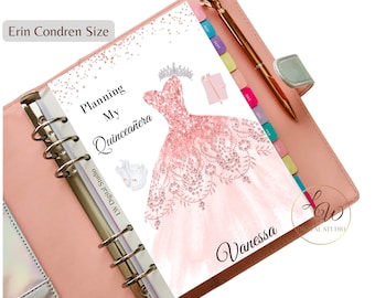 Planning My Quinceañera COVER, Erin Condren Agenda Size, Mis XV años Instant Download Template, Printable Planner Covers #2216