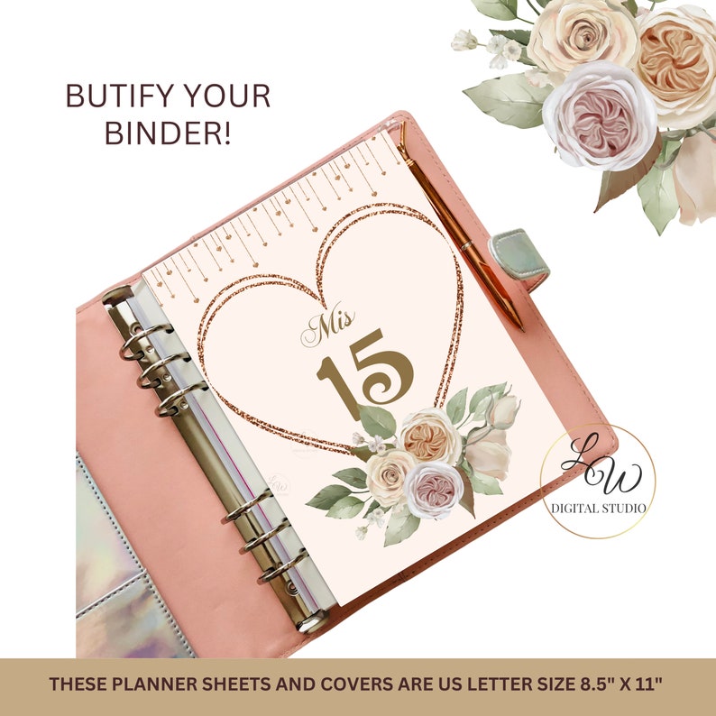 Quinceañera Planner Fully Editable , Neutral Colors Mis XV Años US