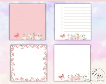 Printable Sicky Notes - Cute and Functional Designs - Editable digital download - Memo Printable Notes - Cute Memo Sheets Stationery
